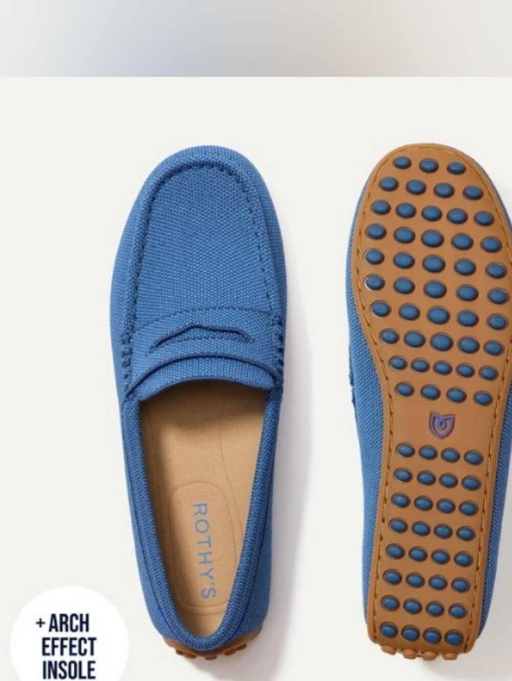 Rothy's The Daily Driving Loafer Blue Sea Knit Loafers Size 8